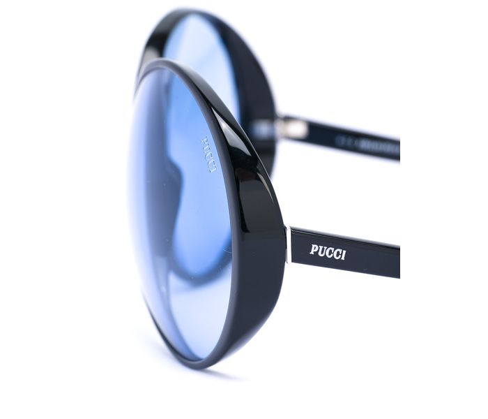 Emilio Pucci EP 30 01V Oversize Black Frame & Blue Mirrored Sunglasses for Women - Zoom Image 1