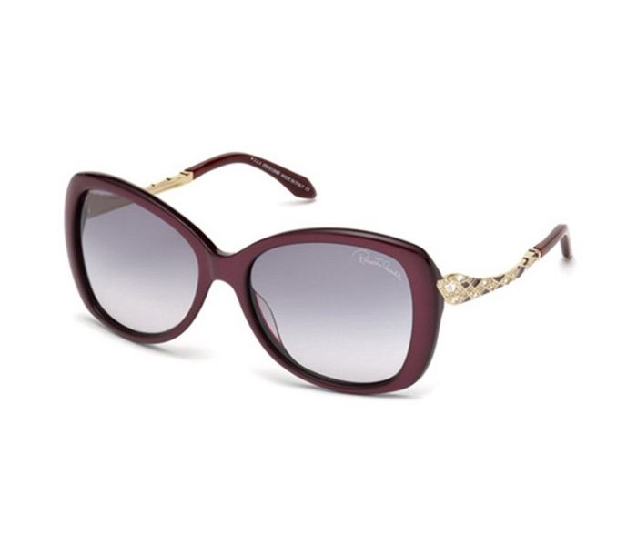 Roberto Cavalli 917S-A 71B Oversized Bordeaux & Gold Frame and Grey Gradient Mirrored Sunglasses for Women - Zoom Image 3