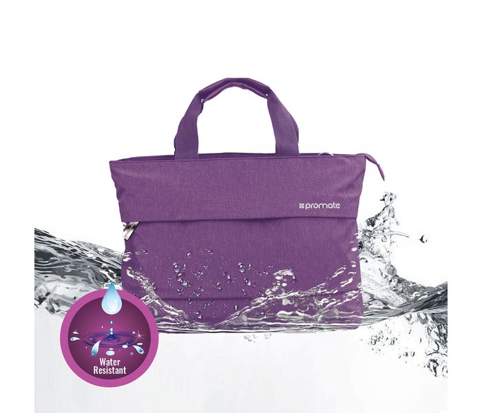 Promate Desire-LD 13 inch Classic Design Laptop Handbag with Multiple Storage Options, Purple - Zoom Image 2