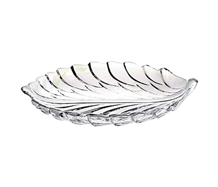 Royalford RF7966 Crystal Leaf Tray - Transparent - Zoom Image