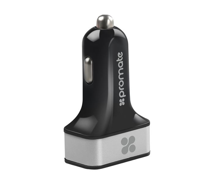 Promate Ternion 7.2A Premium Aluminum 3 Port USB Car Charger, Silver - Zoom Image 4