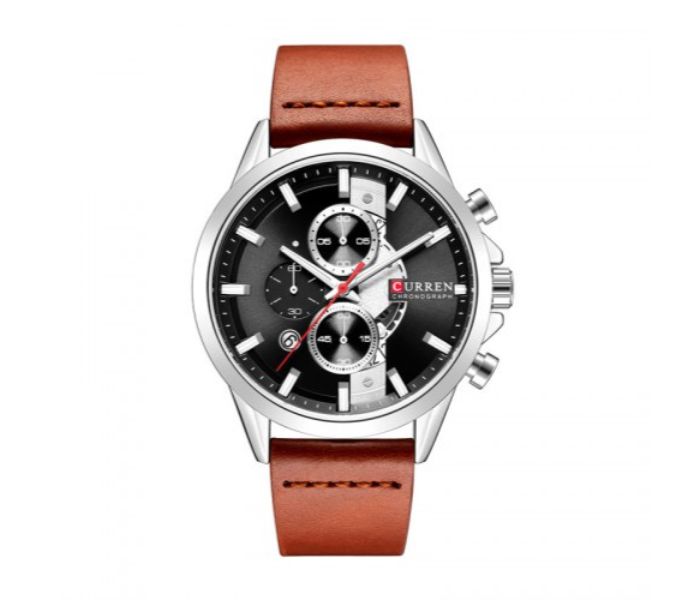 Curren 8325 Neutral Waterproof Watch For Men Brown And Silver - Zoom Image