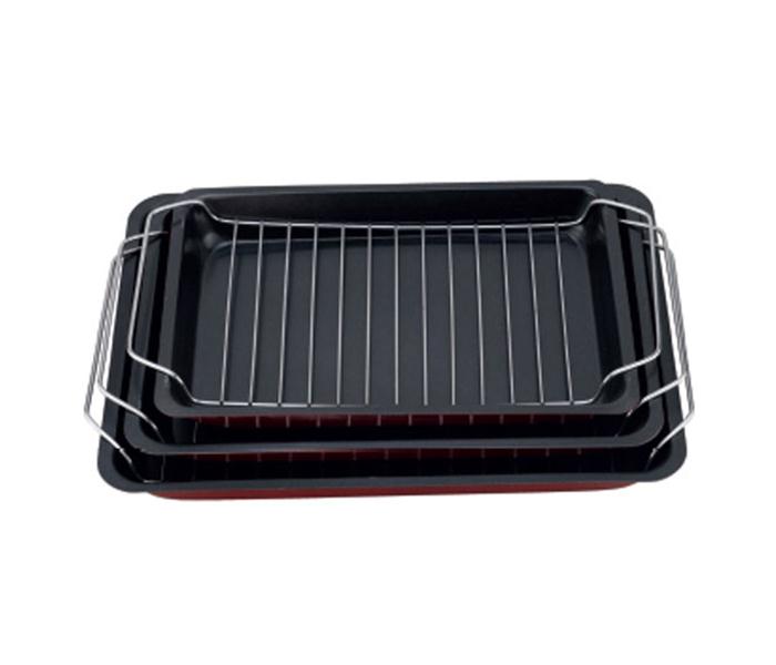 Royalford RF7679 Roaster Tray with Grill - 3 Pieces - Zoom Image 1