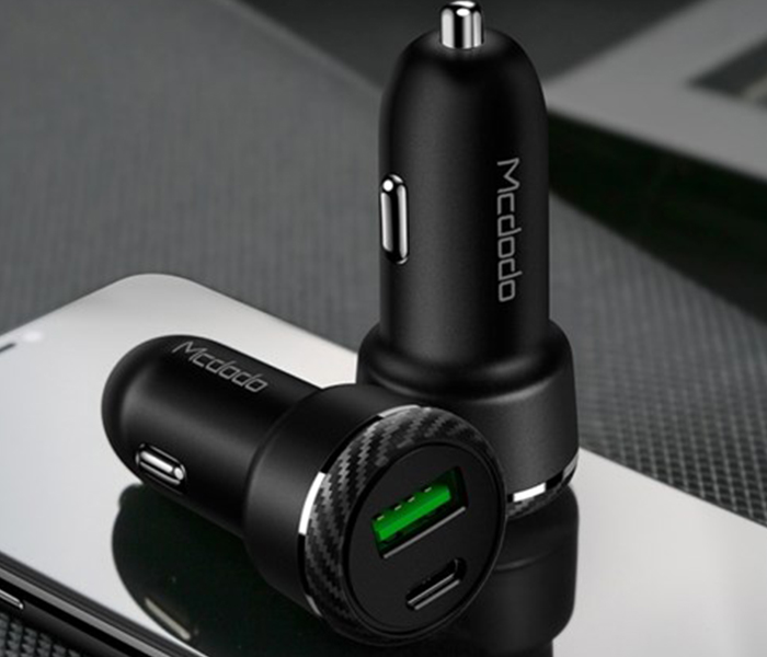 Mcdodo CC-5970 Dual USB Quick Car Charger with Type-C Port - Black - Zoom Image 5