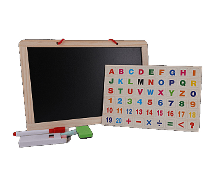 Taqdeer 204-029 Wooden Learning Black & White Board with Puzzle Set - Zoom Image 1