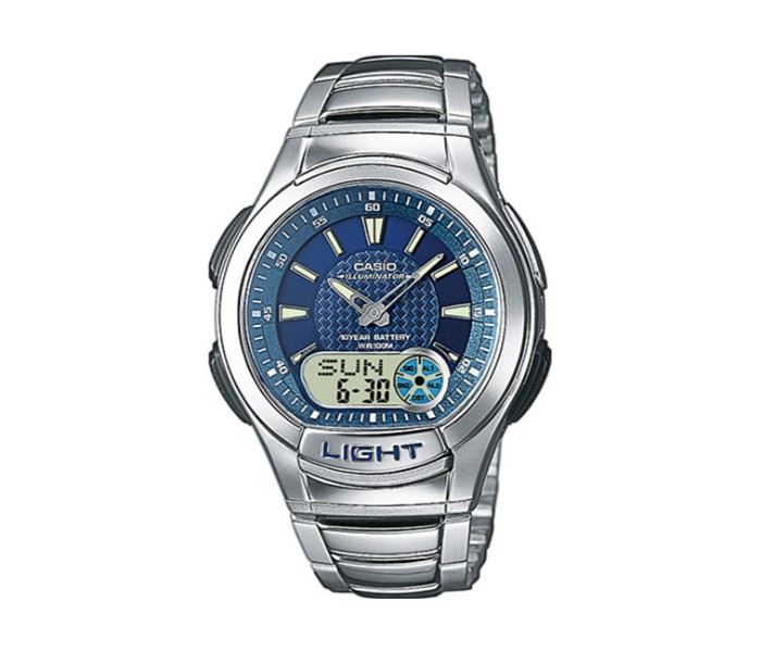 Casio AQ-180WD-2ADF Mens Casual Analog and Digital Watch Silver and Blue - Zoom Image 3