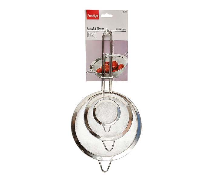 Prestige PR8065 3 Pieces Stainless Steel Sieves Set - Silver - Zoom Image 2