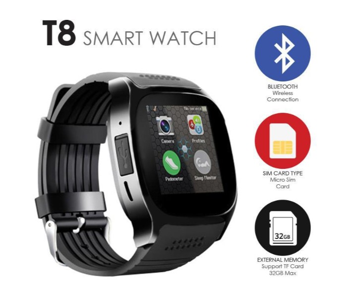 Sporty Bluetooth Smart Watch Phone with Camera , Memory Card and Sim Card Slot T8 Multicolor - Zoom Image 6