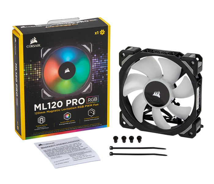 Corsair CO-9050075-WW ML120 PRO RGB LED 120MM PWM Premium Magnetic Levitation Fan - Black - Zoom Image 7