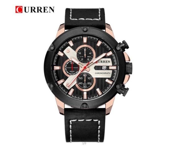 Curren 8308 Fashion Quartz Watch For Men Black and Rose Gold - Zoom Image 2