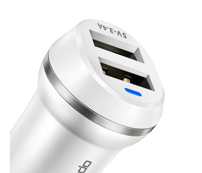 Mcdodo CC-5350 Jazz Series 5V 3.4A Dual USB Ports Car Charger - White - Zoom Image 2