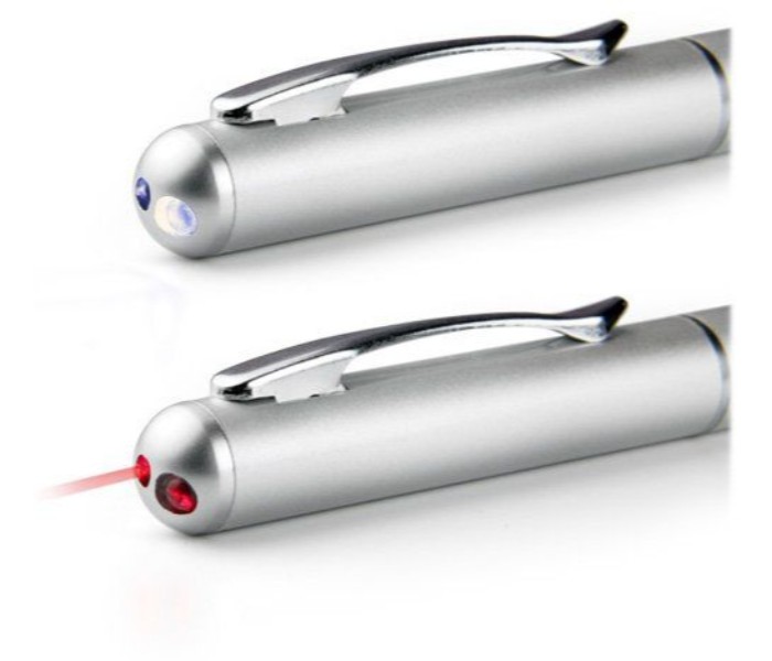 3 In 1 Led Flashlight Stylus Pen with Laser Pointer SPF03S Silver - Zoom Image 1