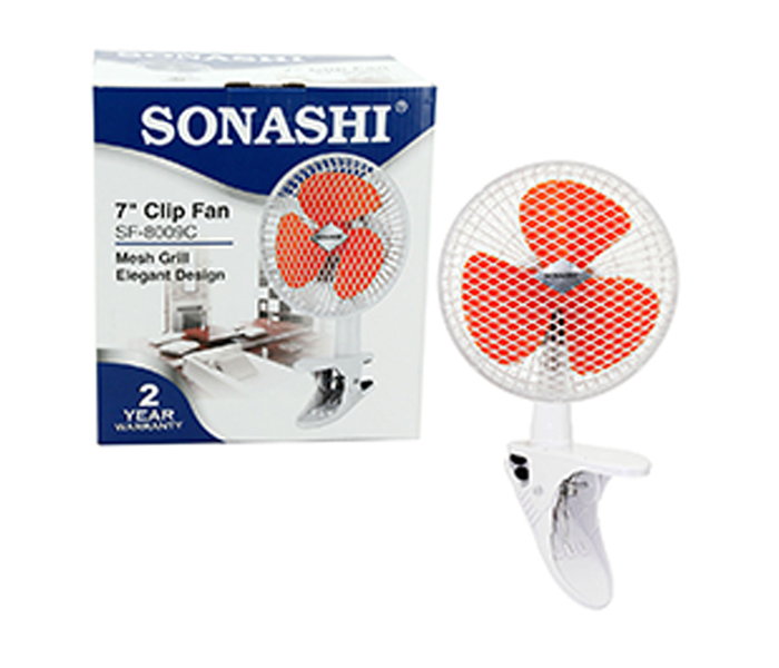 Sonashi SF-8009-C 7-inch Clip Fan - Orange - Zoom Image 4