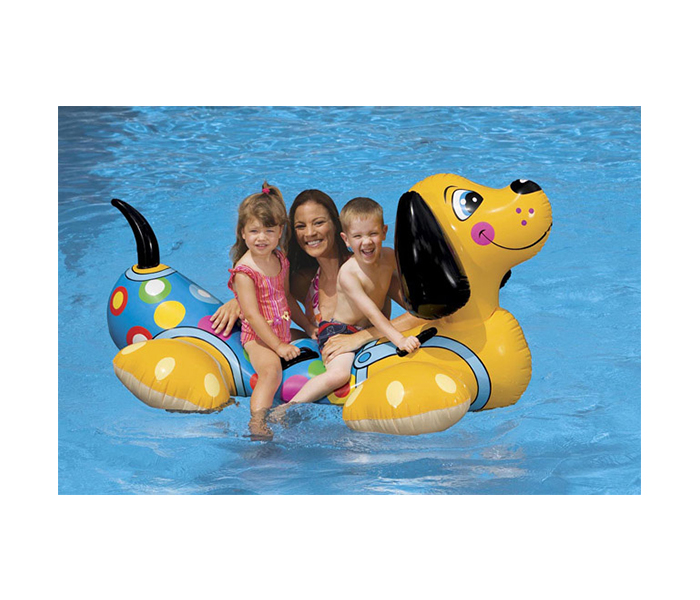 Intex ZX-56556 Inflatable Ride-On Puppy Dog - Yellow - Zoom Image 1