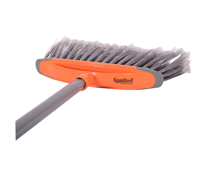 Royalford RF4886 Broom with Handle - Orange & Grey - Zoom Image 1