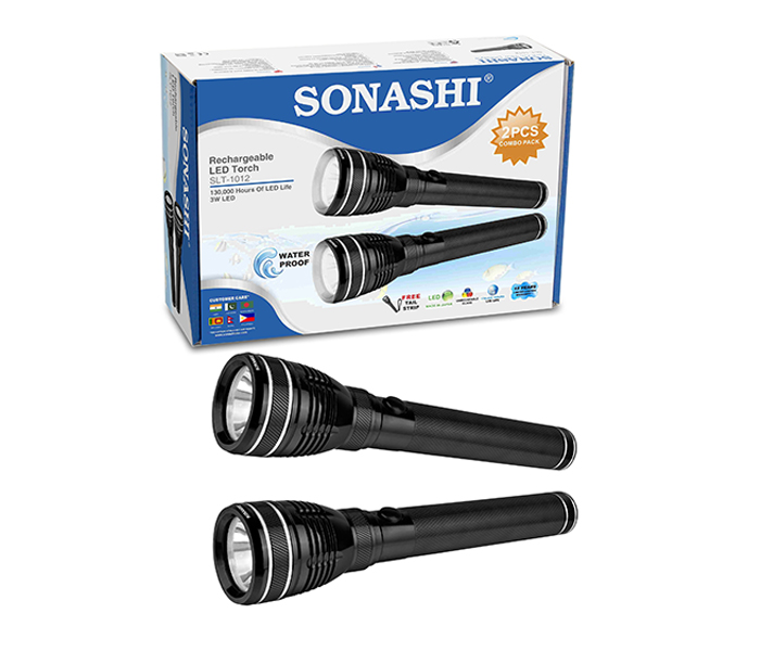 Sonashi SLT-1012 Rechargeable Waterproof LED Torch Combo Pack - 2 Pieces - Zoom Image 2