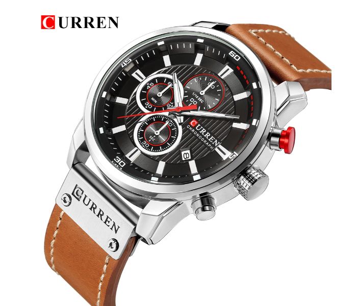 Curren 8291 Analog Sports Watch For Men Silver And Black - Zoom Image 1