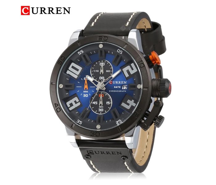 Curren 8312 Analog Quartz Watch For Men Blue - Zoom Image