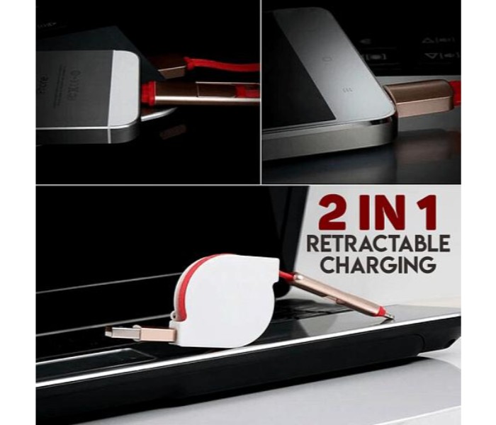 2 in 1 Retractable Charging Micro USB and Lightning to USB Data Cable ZE369 Assorted - Zoom Image 2