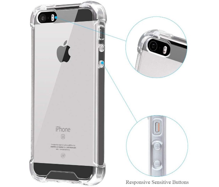 Shockproof Silicone TPU Transparent Back Case For iPhone 5G, 5S and SE STHC43 Clear - Zoom Image 6