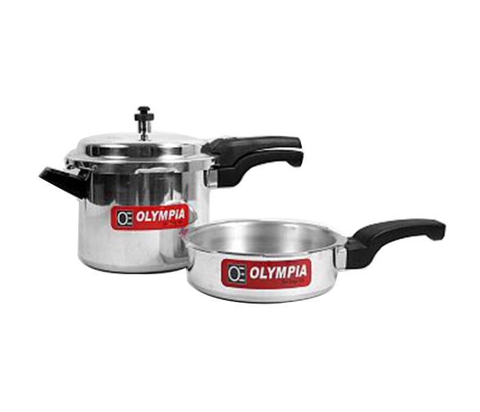 Olympia OE-155 5 Liter Aluminium Pressure Cooker & 2.5 Liter Aluminium Pressure Pan 2 in 1 Combo Set - Zoom Image 6