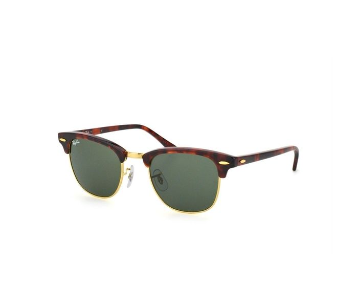 Ray-Ban RB3016W036551 Oval Black & Gold Frame and Green Mirrored Sunglasses for Unisex - Zoom Image 1