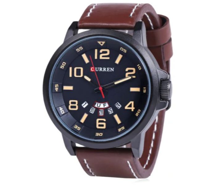 Curren 8240 Fashion Quartz Watch For Men Yellow And Black - Zoom Image 1