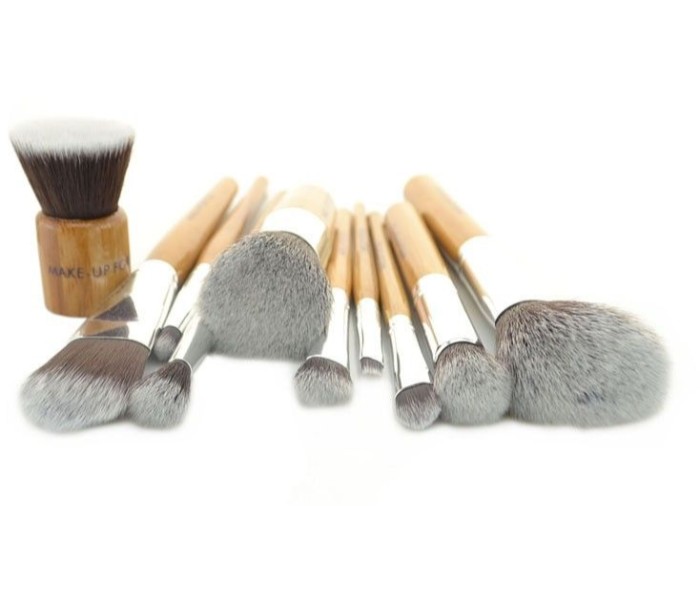 Cosmetic Makeup Beauty Brushes 10 Piece with Leather Case Pouch CM014 Brown - Zoom Image 4