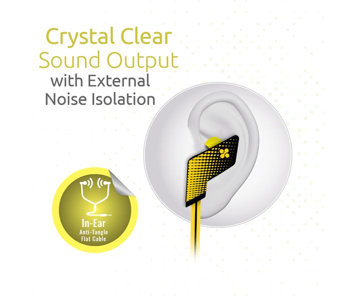 Promate Swank Ergonomic Comfort Fit Stereo Headset with Noise Isolation, Yellow - Zoom Image 1