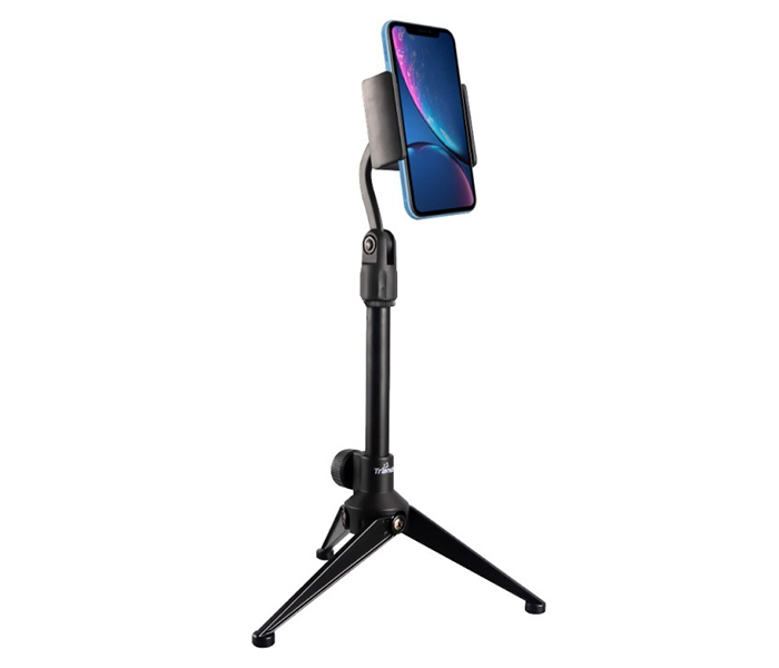 Trands TR-ST544 360 Degree Rotating Tripod Stand With Clip-Clamp Mount Selfie Stick - Black - Zoom Image 3