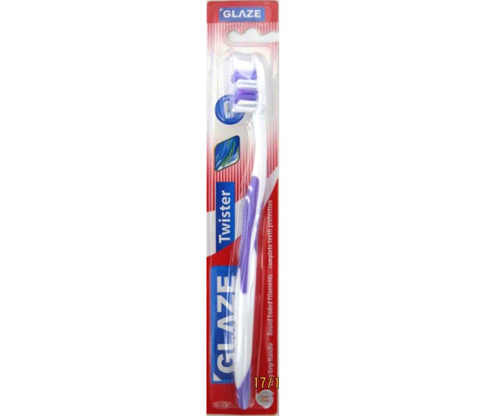 Glaze GL-230 Twister Medium Toothbrush Single Pack White and Violet - Zoom Image