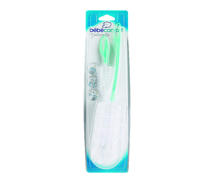 Bebe Confort 30167200 Wide Neck Bottle Brush & Teat Rinser - Green - Zoom Image 1