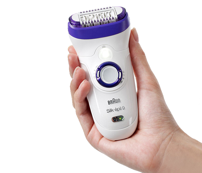 Braun 9-579 Silk-epil 9 Wet & Dry Epilator with 7 Extras - White & Purple - Zoom Image 4