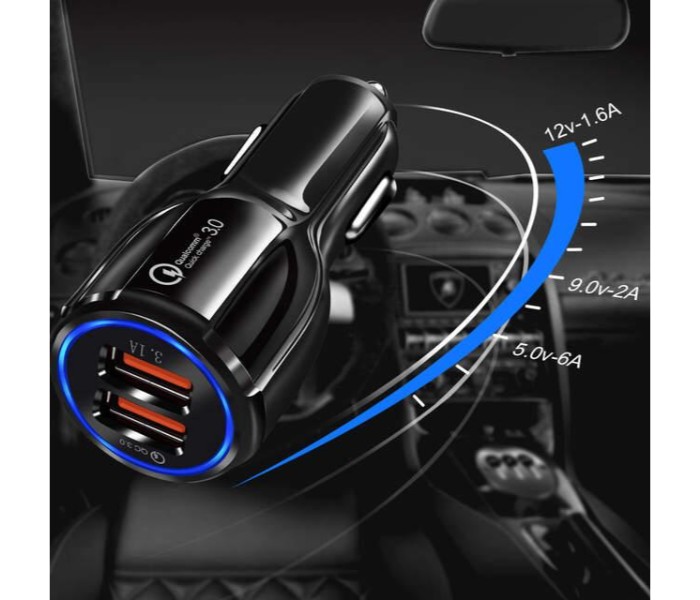 Fast Adaptive Qualcomm QC 3.0 Certified Dual 2 USB Port Quick Car Charger for all Devices FA152 Assorted - Zoom Image 2