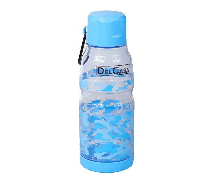 Delcasa DC1349 500ml Printed Water Bottle - Blue & Clear - Zoom Image