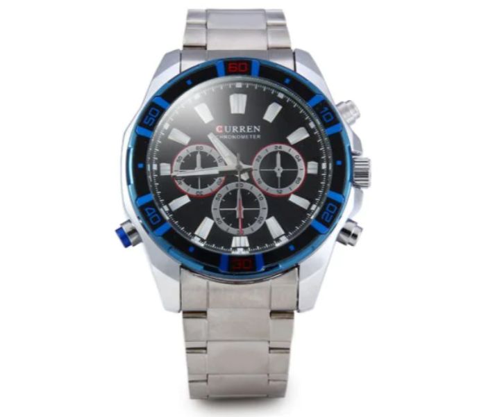 Curren 8184 Stainless Steel Analog Watch For Men Silver And Black - Zoom Image 2