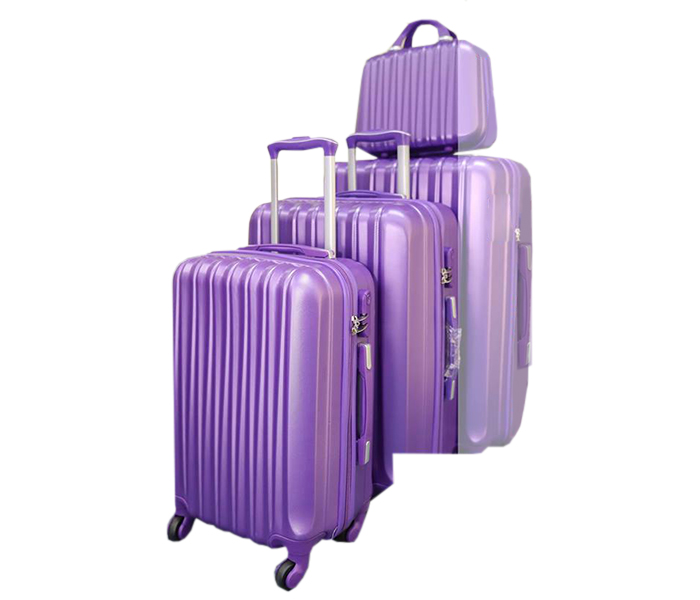 New Travel Gct-329 4 Wheel Hard Trolley 4 Pieces Purple - Zoom Image