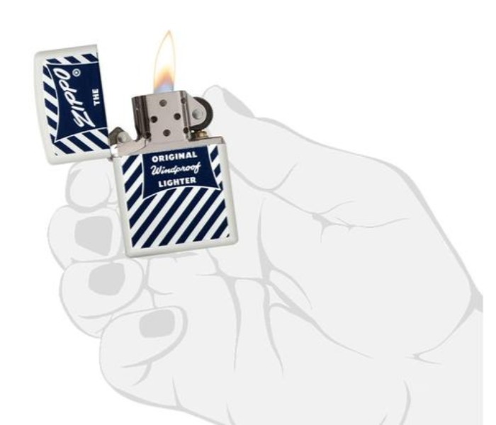 Zippo 29413 214 1958 59 Vintage Lighter Blue and White - Zoom Image 2