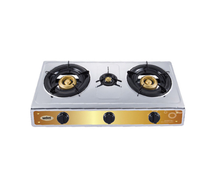 Sanford SF5357GC B Stainless Steel Triple Burner Gas Stove - Zoom Image