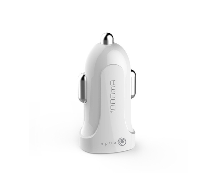 iends IE-AD621 Single Port Car Charger with Micro USB Cable - White - Zoom Image 1