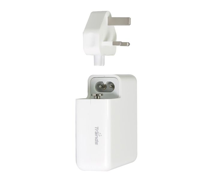 Trands TR-AD3952 USB Power Adapter with 5200mAh Power Bank - White - Zoom Image 2