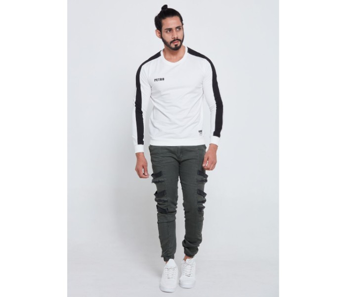 Petro OU10043 Striped Long Sleeve T- Shirt M-White - Zoom Image 3