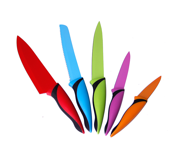 Taqdeer KN-9303 Non Stick Kitchen Knives Set - 5 Pieces - Zoom Image 4