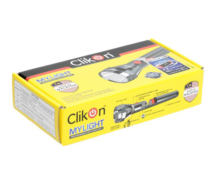 Clikon CK7771 Rechargeable LED Flash Light - Grey - Zoom Image 2