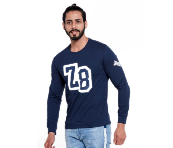 Petro OU10045 Printed Long sleeve Crew Neck T- Shirt 2XL Blue - Zoom Image 1