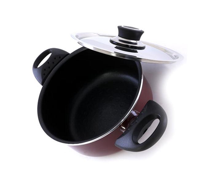 Royalford RF389C22 22 cm Non-Stick Cooking Pot - Maroon - Zoom Image 2