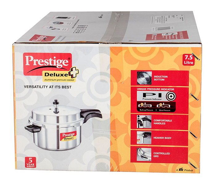 Prestige MPD10703 7.5 Litre Deluxe Plus Aluminium Pressure Cooker - Silver - Zoom Image 2