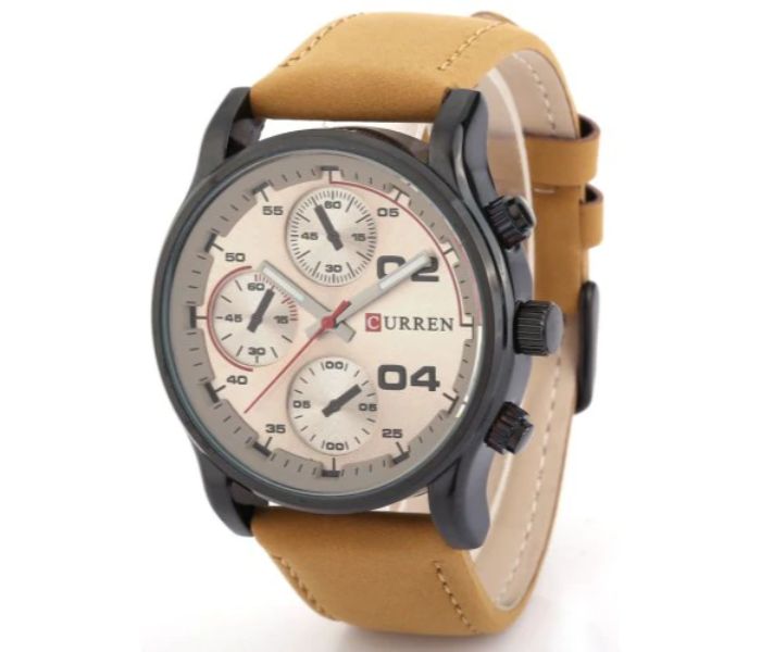 Curren 8207 Casual Analog Quartz Watch For Men Brown And Coffee - Zoom Image 1