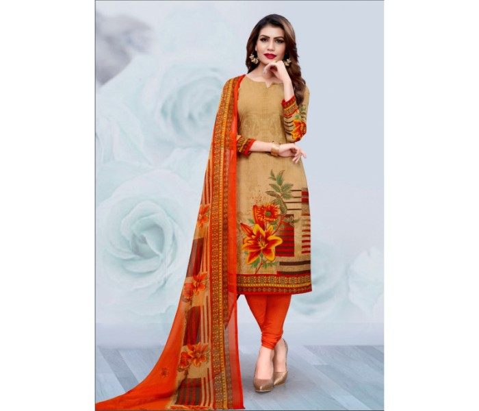 Ziyata Collections ZY9009 Unstitched Crepe Churidar Multicolor - Zoom Image