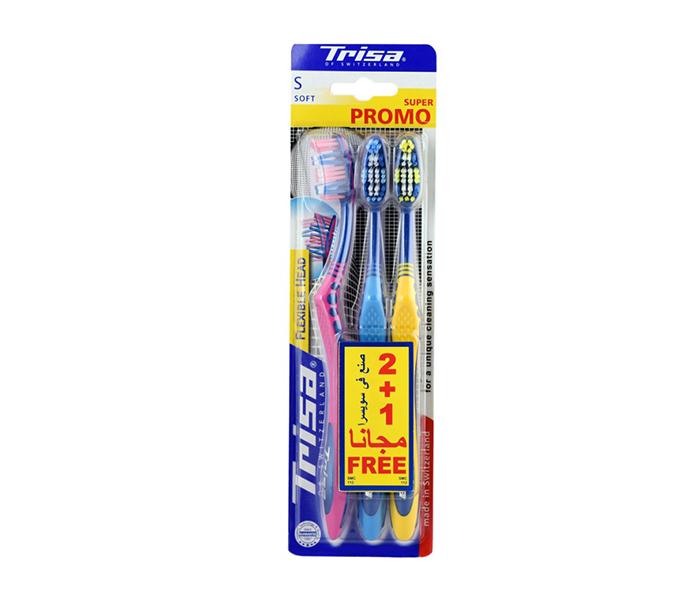 Trisa Flexible Head Soft Toothbrush - 2+1 Pack - Zoom Image